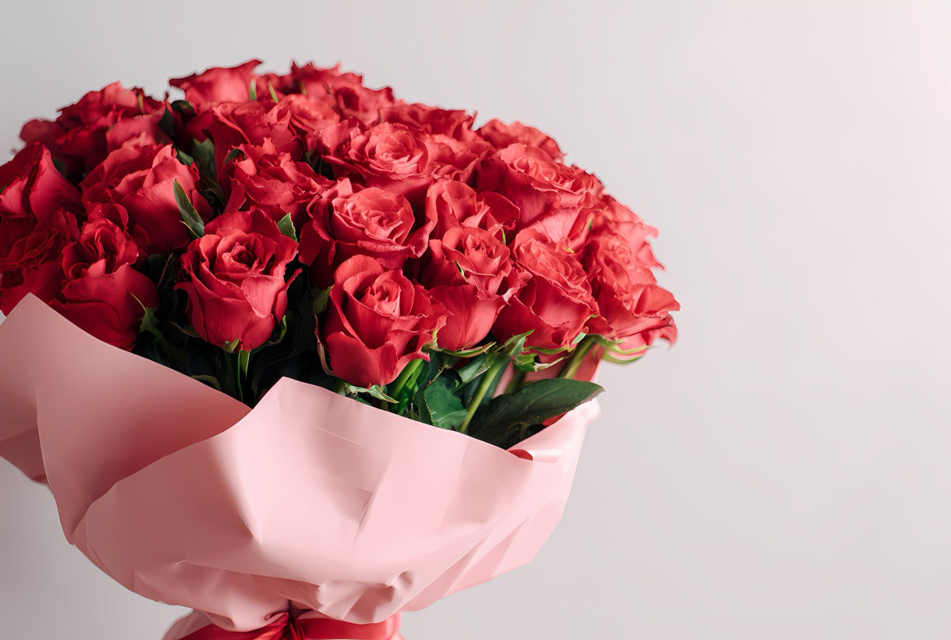 赤バラの花束　至高のブーケ(花束)+クチュールラッピング付